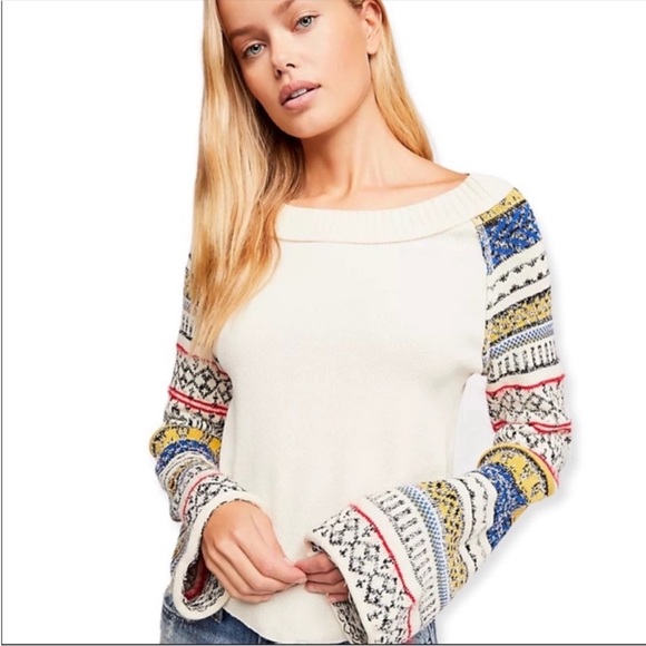 Multicolor Off-Shoulder Sweater - Picture 2 of 4